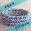 Handmade tatted bracelet with a knitted effect, free tatting pattern by TattingMoments.