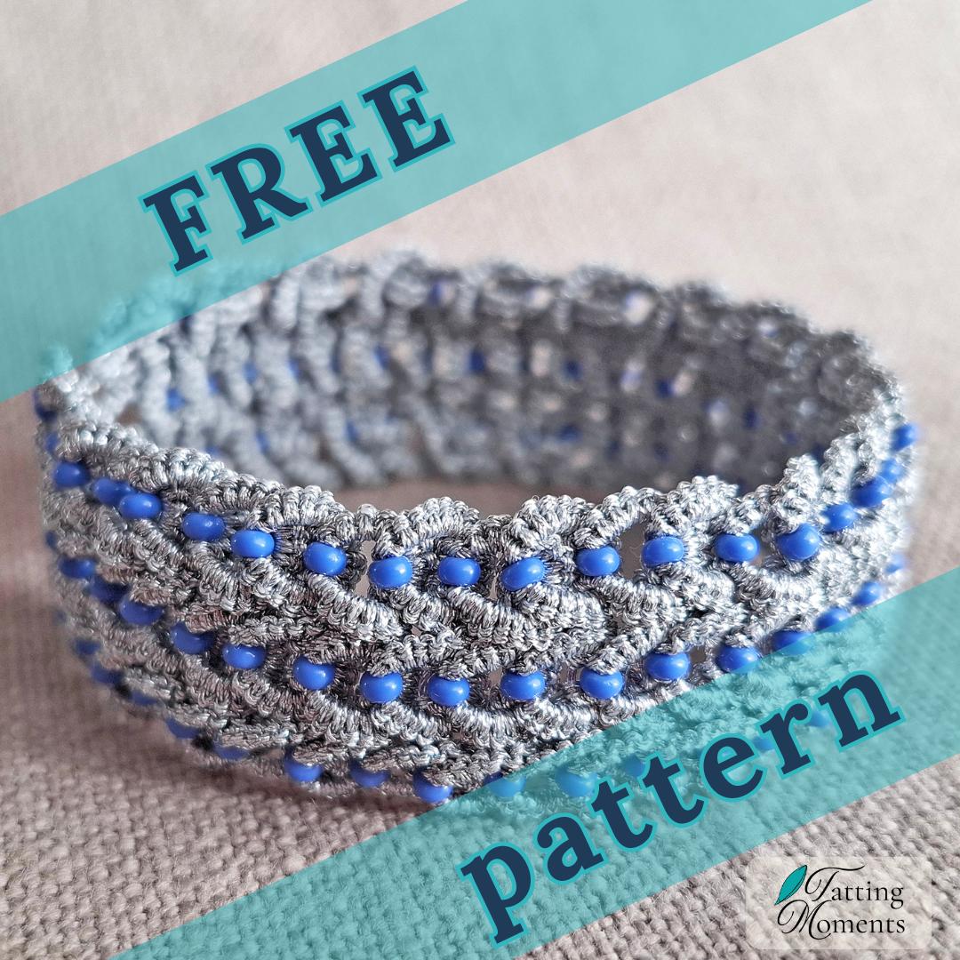 Knitted Tatted Bracelet – Free Tatting Pattern